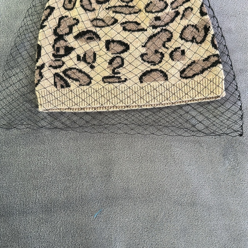 Bcbgmaxazria Leopard Print Beanie With Mesh Detail - image 3